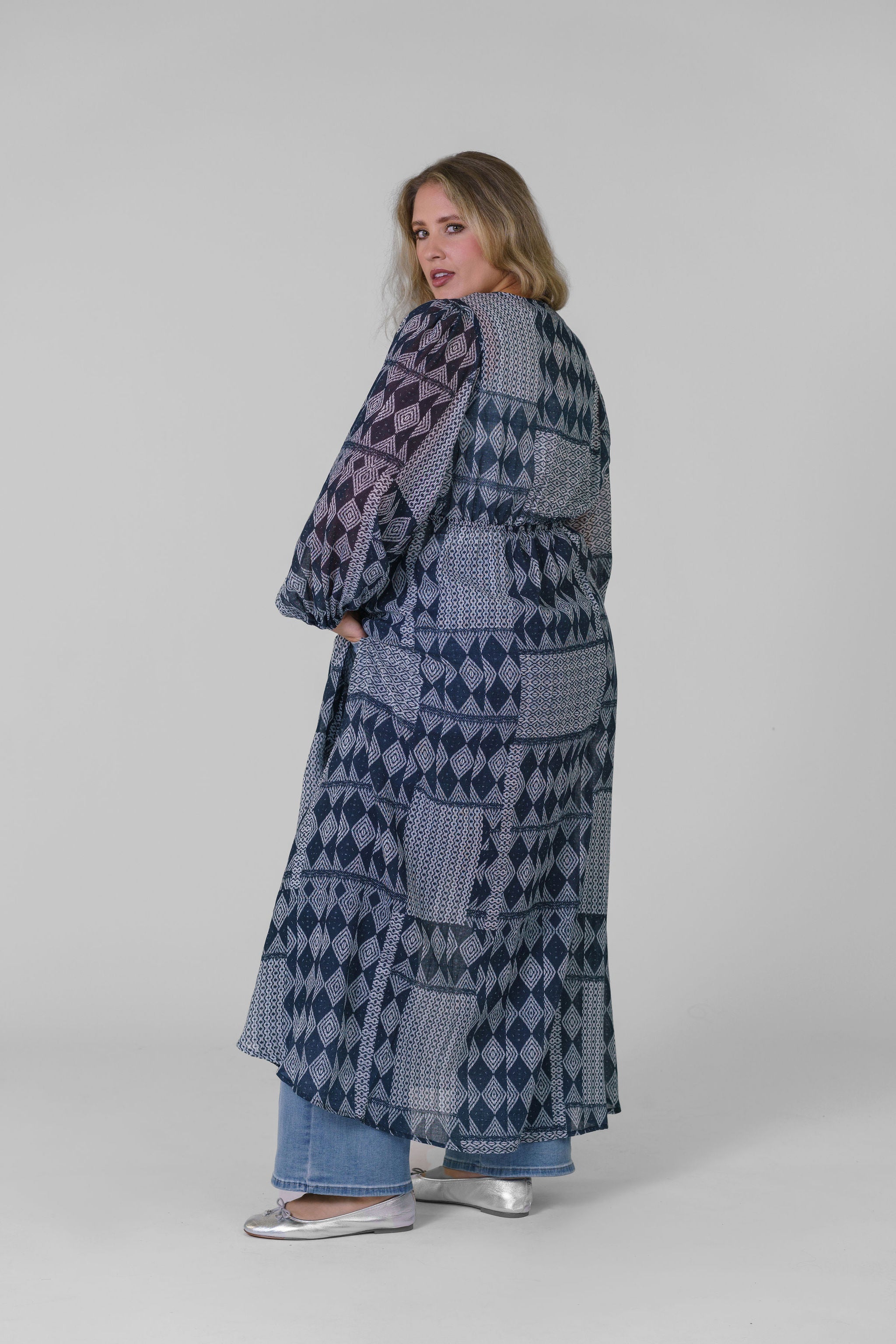 TRISH LONG DUSTER GAUZE plus-size - AMOUR781