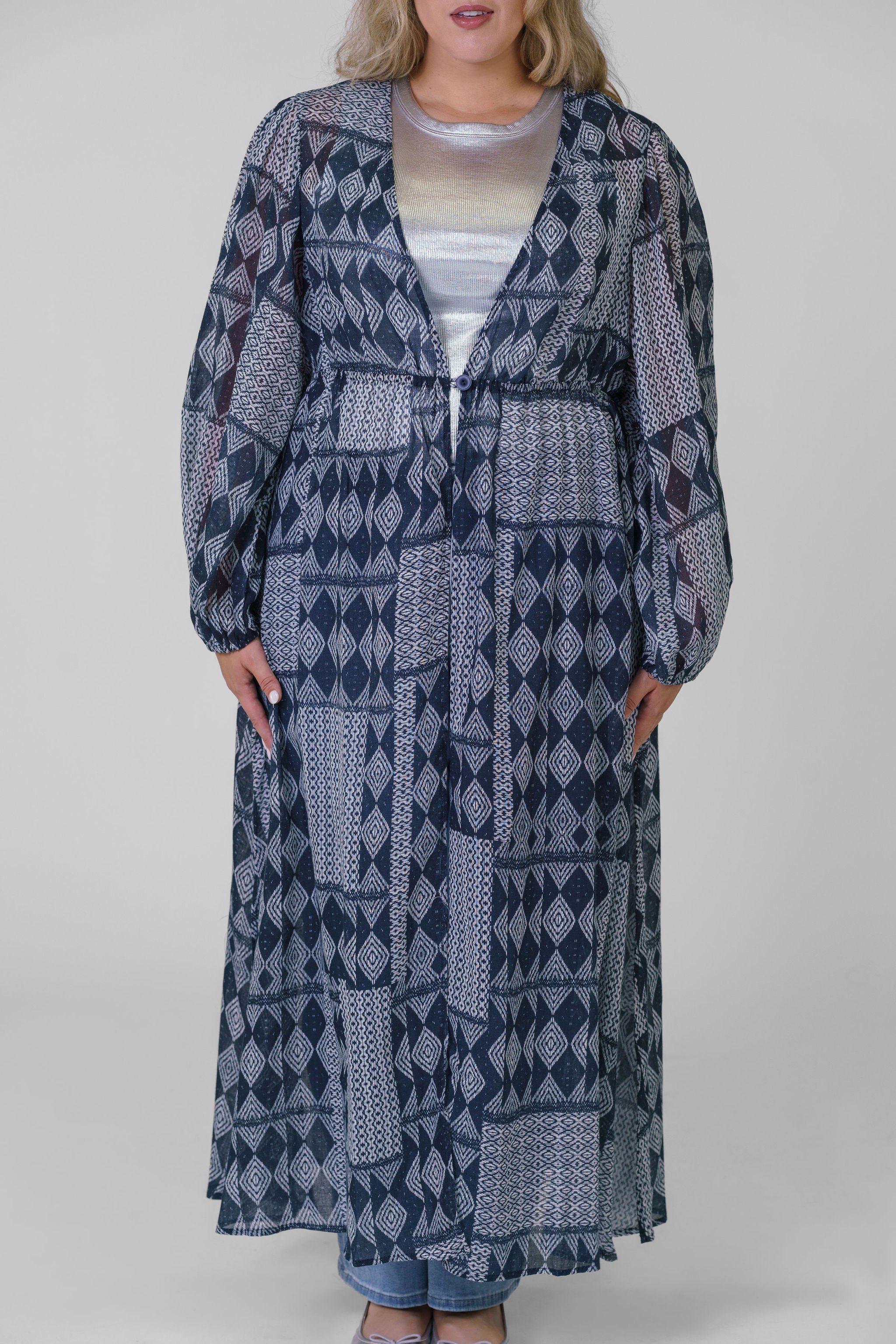TRISH LONG DUSTER GAUZE plus-size - AMOUR781