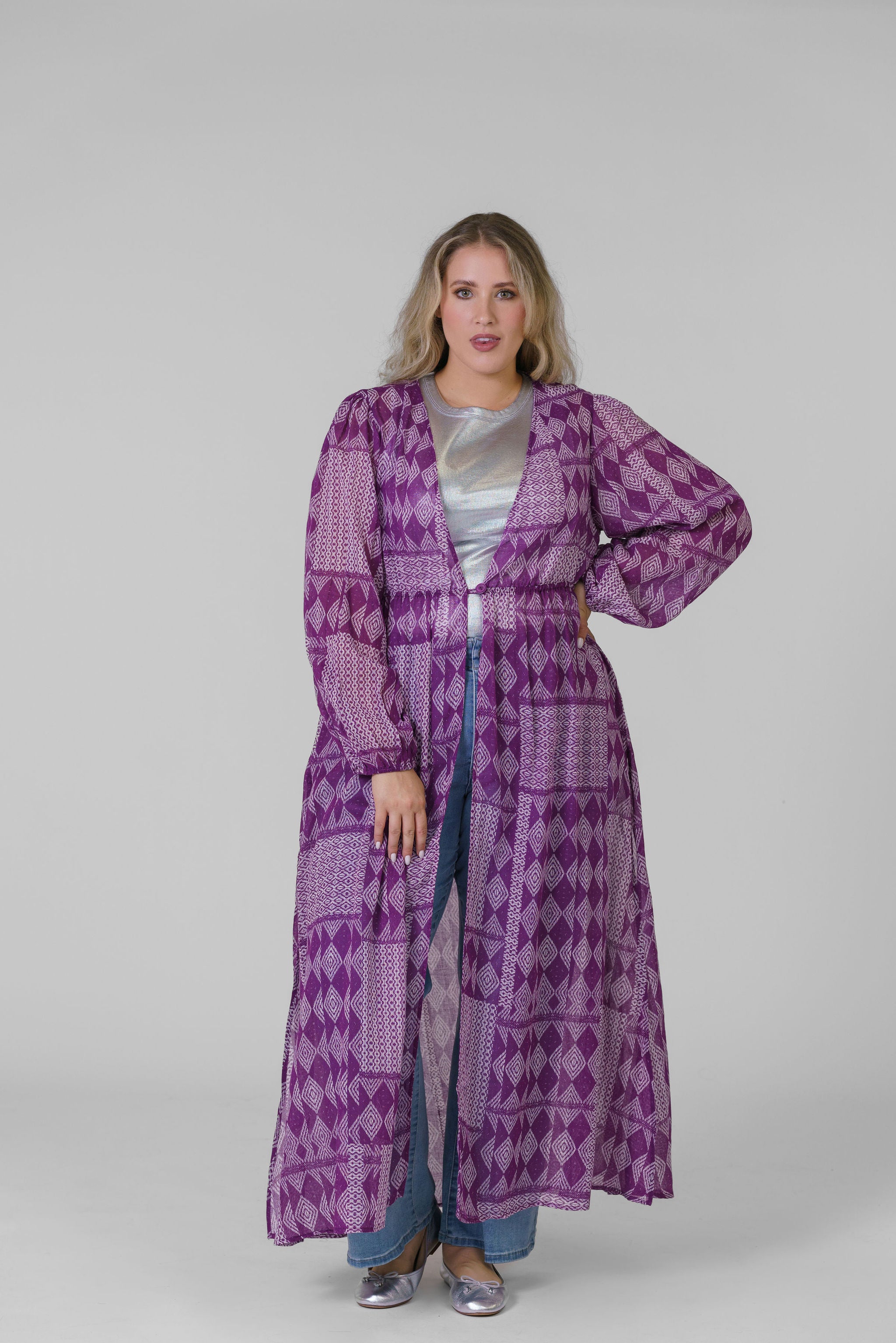 TRISH LONG DUSTER GAUZE plus-size - AMOUR781