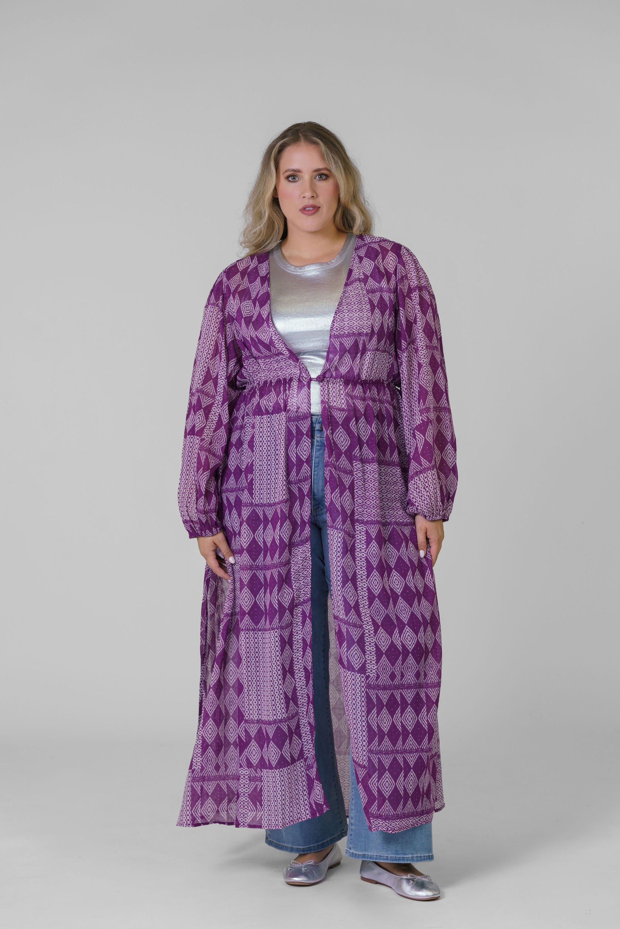 TRISH LONG DUSTER GAUZE plus-size - AMOUR781