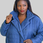 CHANGEANT NYLON BOX COAT plus-size - AMOUR781