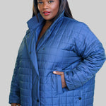 CHANGEANT NYLON BOX COAT plus-size - AMOUR781