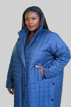 CHANGEANT NYLON BOX COAT plus-size - AMOUR781