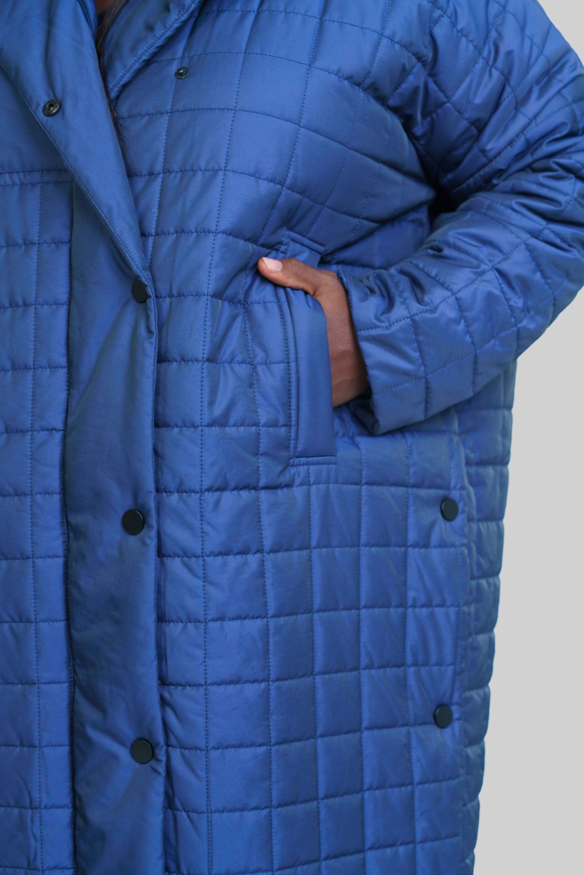 CHANGEANT NYLON BOX COAT plus-size - AMOUR781