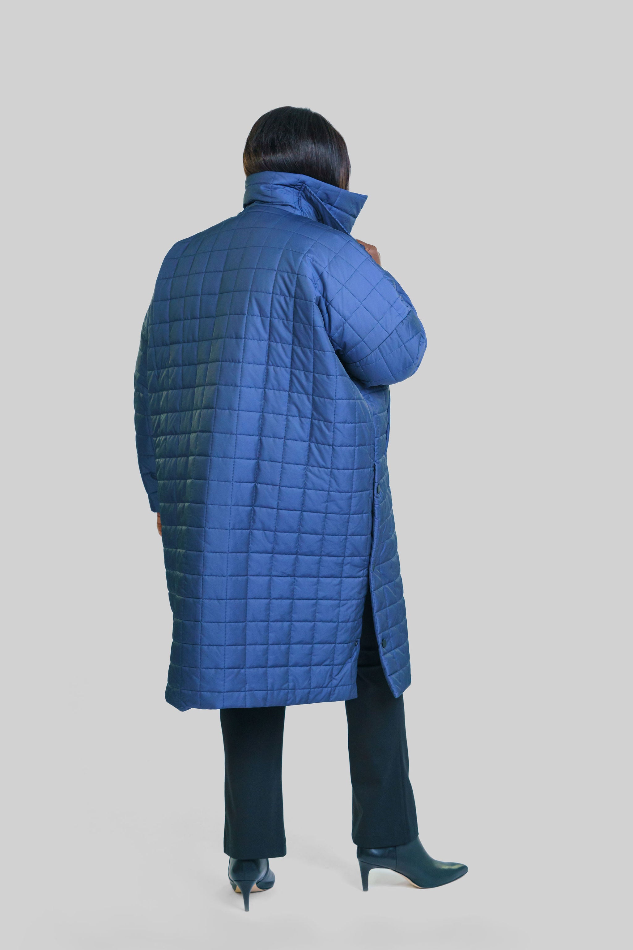 CHANGEANT NYLON BOX COAT plus-size - AMOUR781