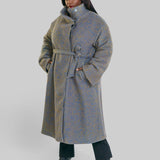 CHANGEANT WOOL MIX COAT with COLLAR plus-size - AMOUR781