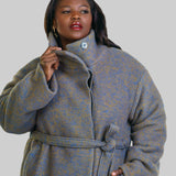 CHANGEANT WOOL MIX COAT with COLLAR plus-size - AMOUR781