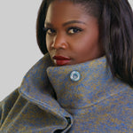 CHANGEANT WOOL MIX COAT with COLLAR plus-size - AMOUR781