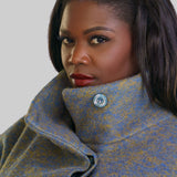CHANGEANT WOOL MIX COAT with COLLAR plus-size - AMOUR781