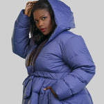 FEATHER DOWN COAT with HOOD plus-size - AMOUR781