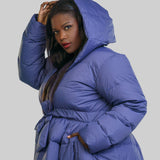FEATHER DOWN COAT with HOOD plus-size - AMOUR781