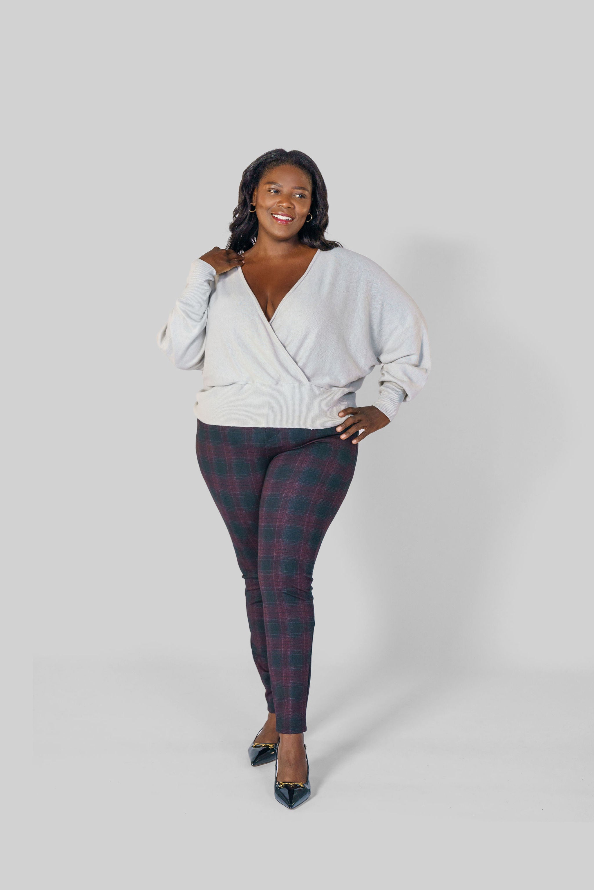MULLEIN COTTON WRAP SWEATER plus-size - AMOUR781