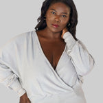 MULLEIN COTTON WRAP SWEATER plus-size - AMOUR781