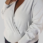 MULLEIN COTTON WRAP SWEATER plus-size - AMOUR781