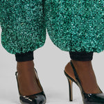 SEQUIN GREEN JOGGERS plus-size - AMOUR781