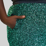 SEQUIN GREEN JOGGERS plus-size - AMOUR781