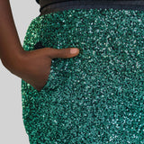 SEQUIN GREEN JOGGERS plus-size - AMOUR781