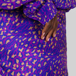 SIENA SLIP SKIRT - Purple Leopard plus-size - AMOUR781