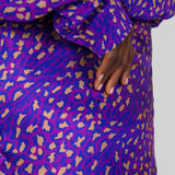 SIENA SLIP SKIRT - Purple Leopard plus-size - AMOUR781