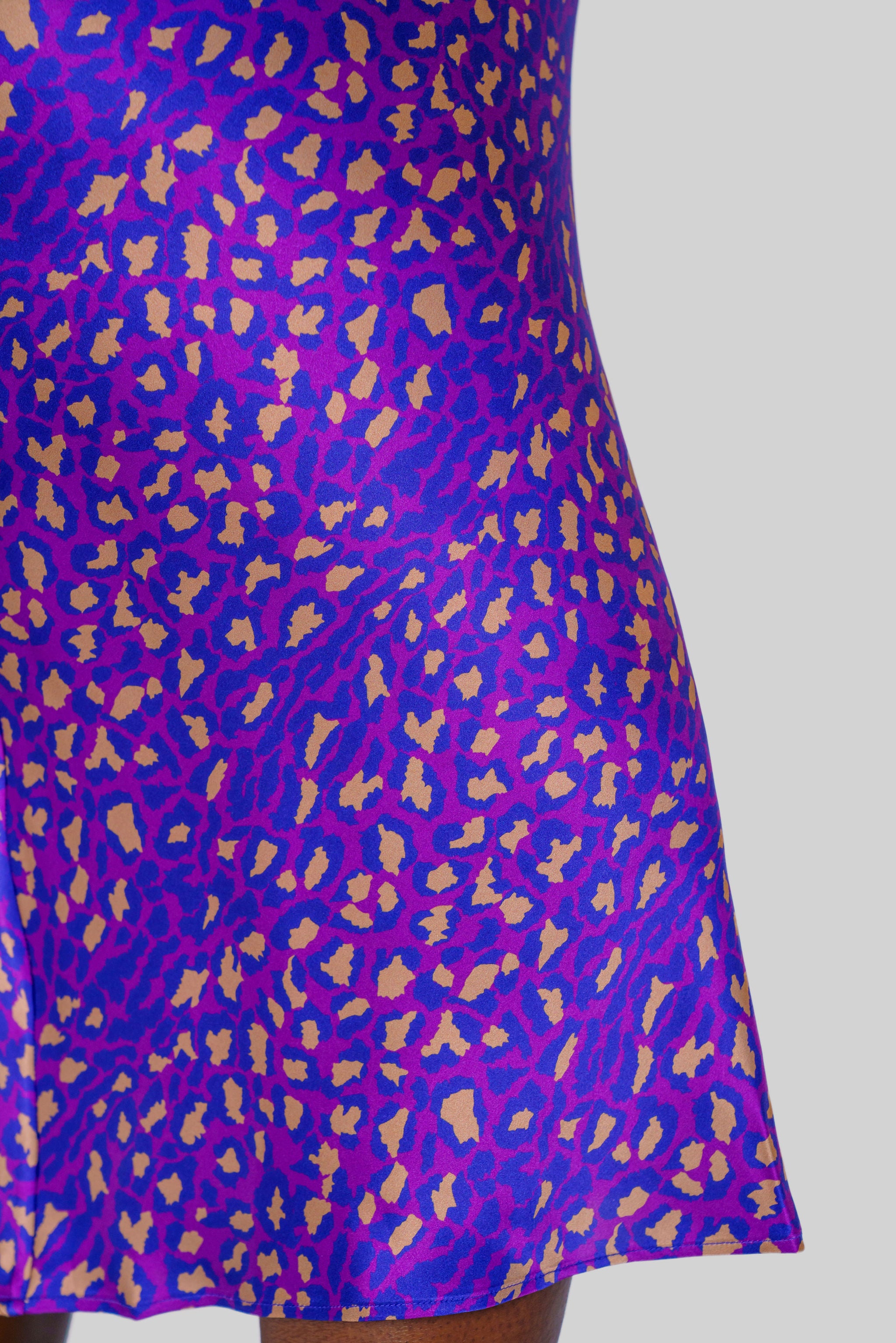 SIENA SLIP SKIRT - Purple Leopard plus-size - AMOUR781
