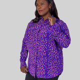 SOPHIE BLOUSE - Purple Leopard plus-size - AMOUR781