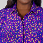 SOPHIE BLOUSE - Purple Leopard plus-size - AMOUR781