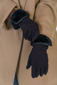 DOWN FAUX FUR GLOVE plus-size - AMOUR781