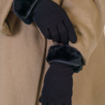 DOWN FAUX FUR GLOVE plus-size - AMOUR781