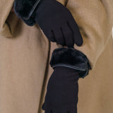 DOWN FAUX FUR GLOVE plus-size - AMOUR781