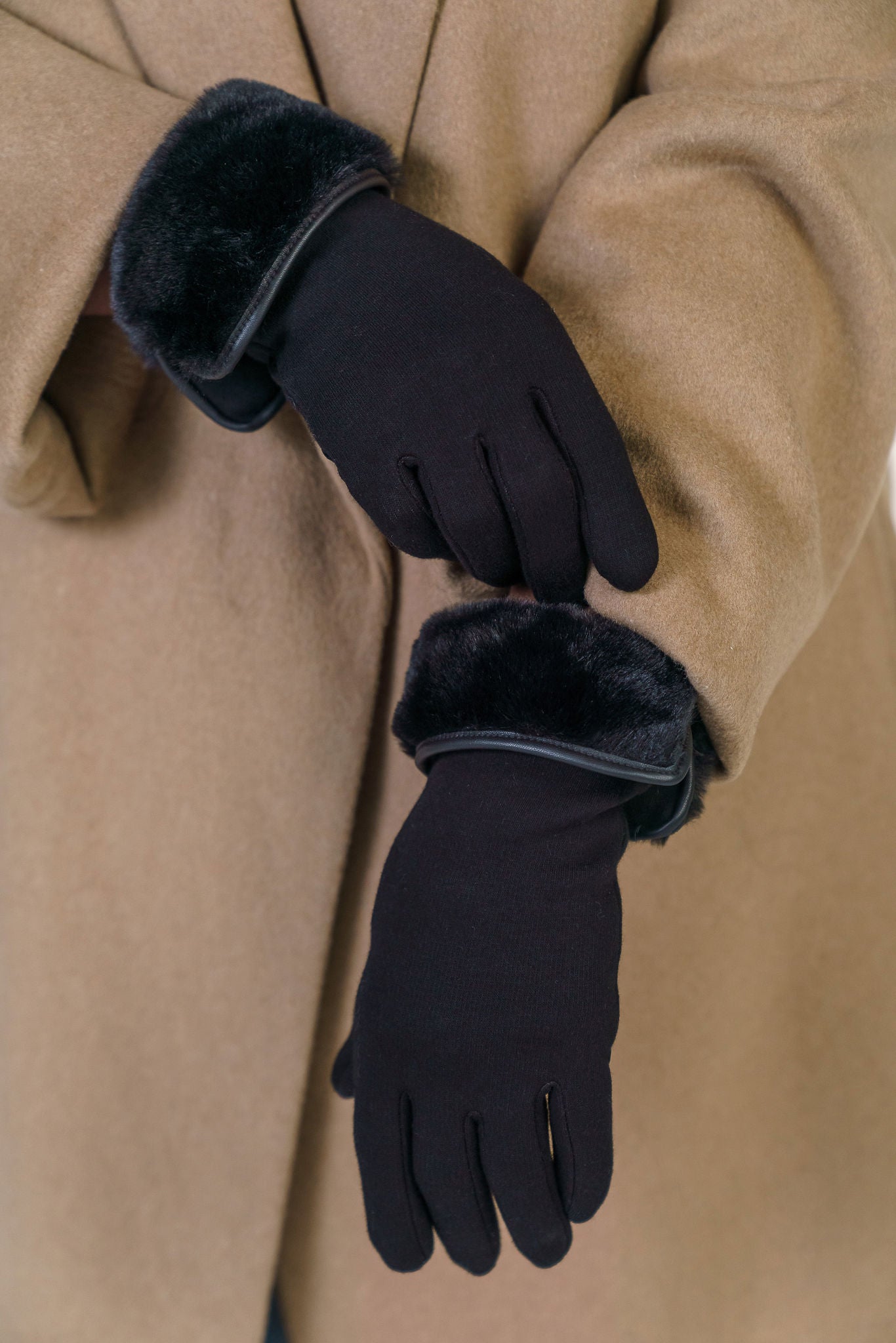 DOWN FAUX FUR GLOVE plus-size - AMOUR781