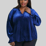 LONG SLEEVE CROSBY TOP in WHISPER WEIGHT VELVET plus-size - AMOUR781