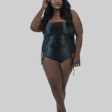 RUCHED WAISTED ONE-PIECE SWIMSUIT - AMOUR781