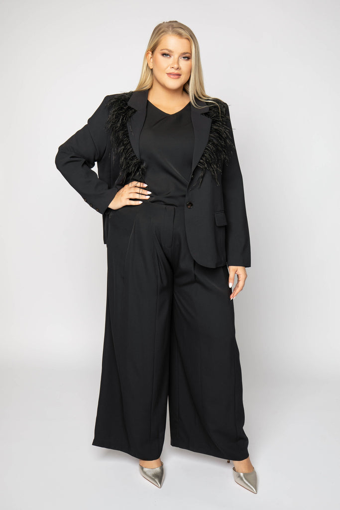 JANE FEATHERED BLAZER JACKET Designed by JOH Apparel