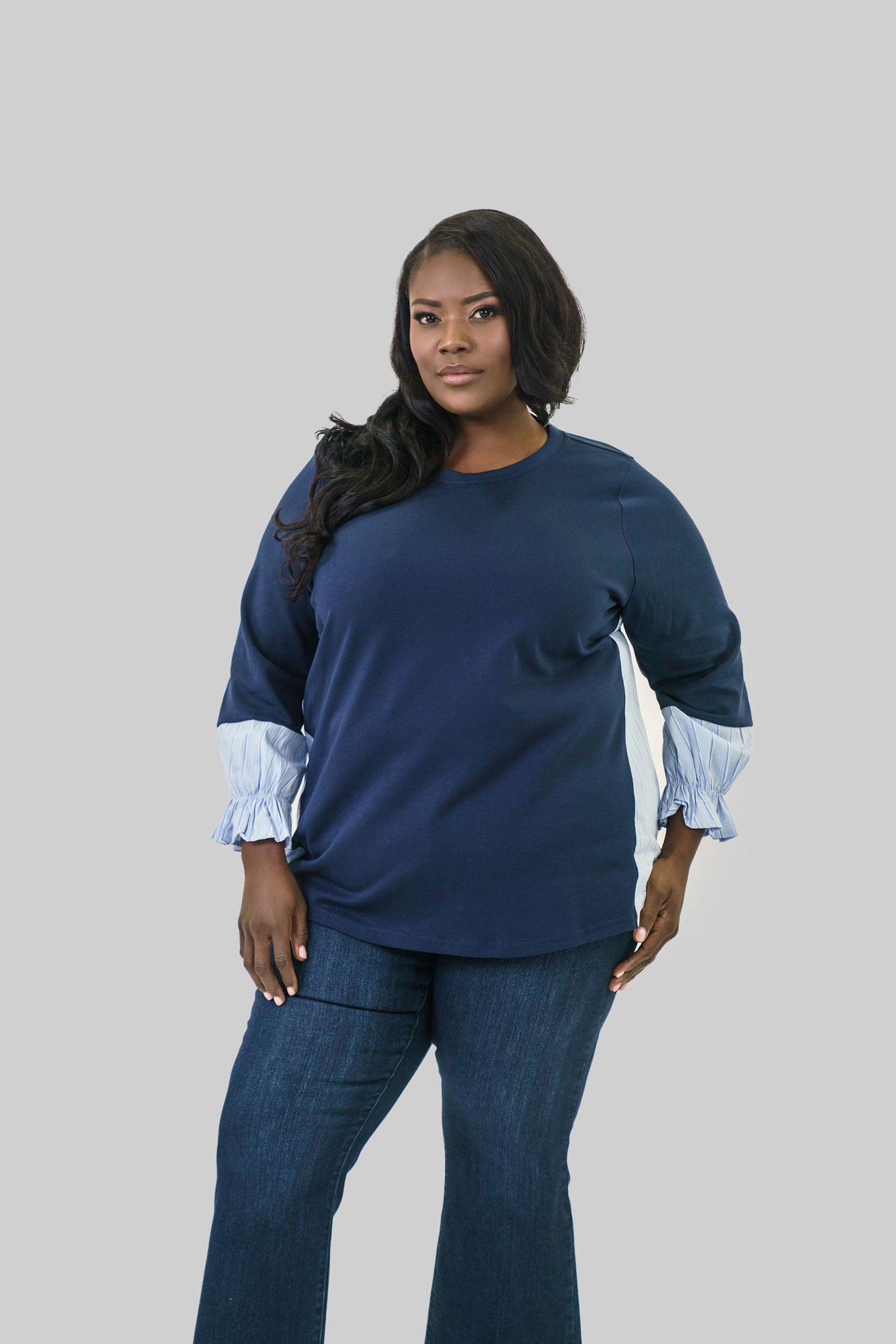 ROSSIE POINTE KNIT TOP plus-size - AMOUR781
