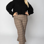 PLAID CROPPED PANTS plus-size - AMOUR781