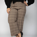 PLAID CROPPED PANTS plus-size - AMOUR781
