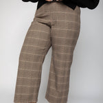 PLAID CROPPED PANTS plus-size - AMOUR781