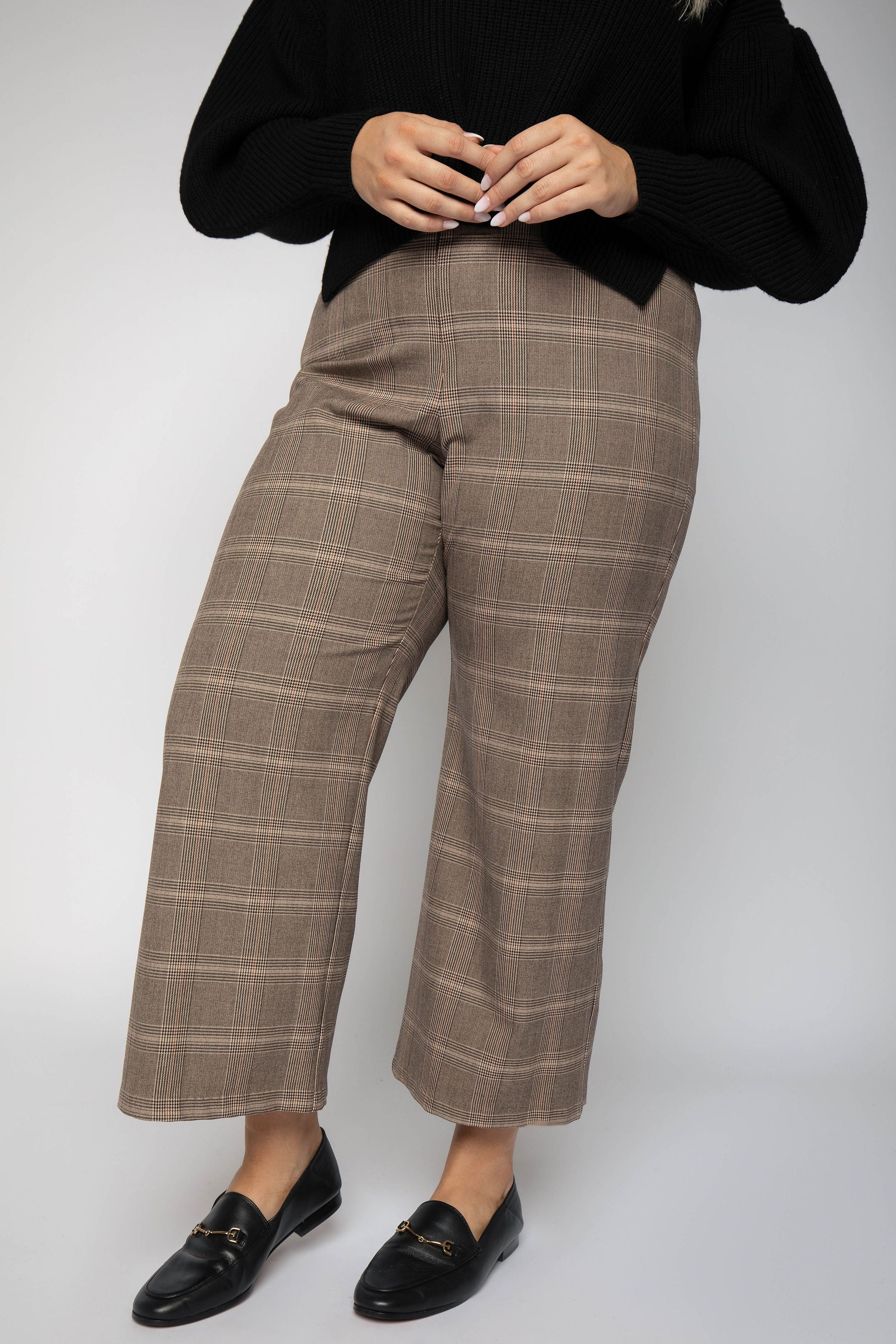 PLAID CROPPED PANTS plus-size - AMOUR781