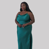 SATIN MAXI COWL SLIP plus-size - AMOUR781