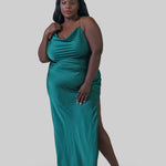 SATIN MAXI COWL SLIP plus-size - AMOUR781