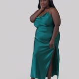 SATIN MAXI COWL SLIP plus-size - AMOUR781