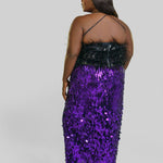 SALENA SATIN FEATHER TOP plus-size - AMOUR781
