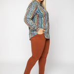 ARROW IKAT BUTTON FRONT plus-size - AMOUR781