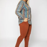 ARROW IKAT BUTTON FRONT plus-size - AMOUR781