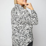 BUTTON UP WOVEN BLOUSE plus-size - AMOUR781
