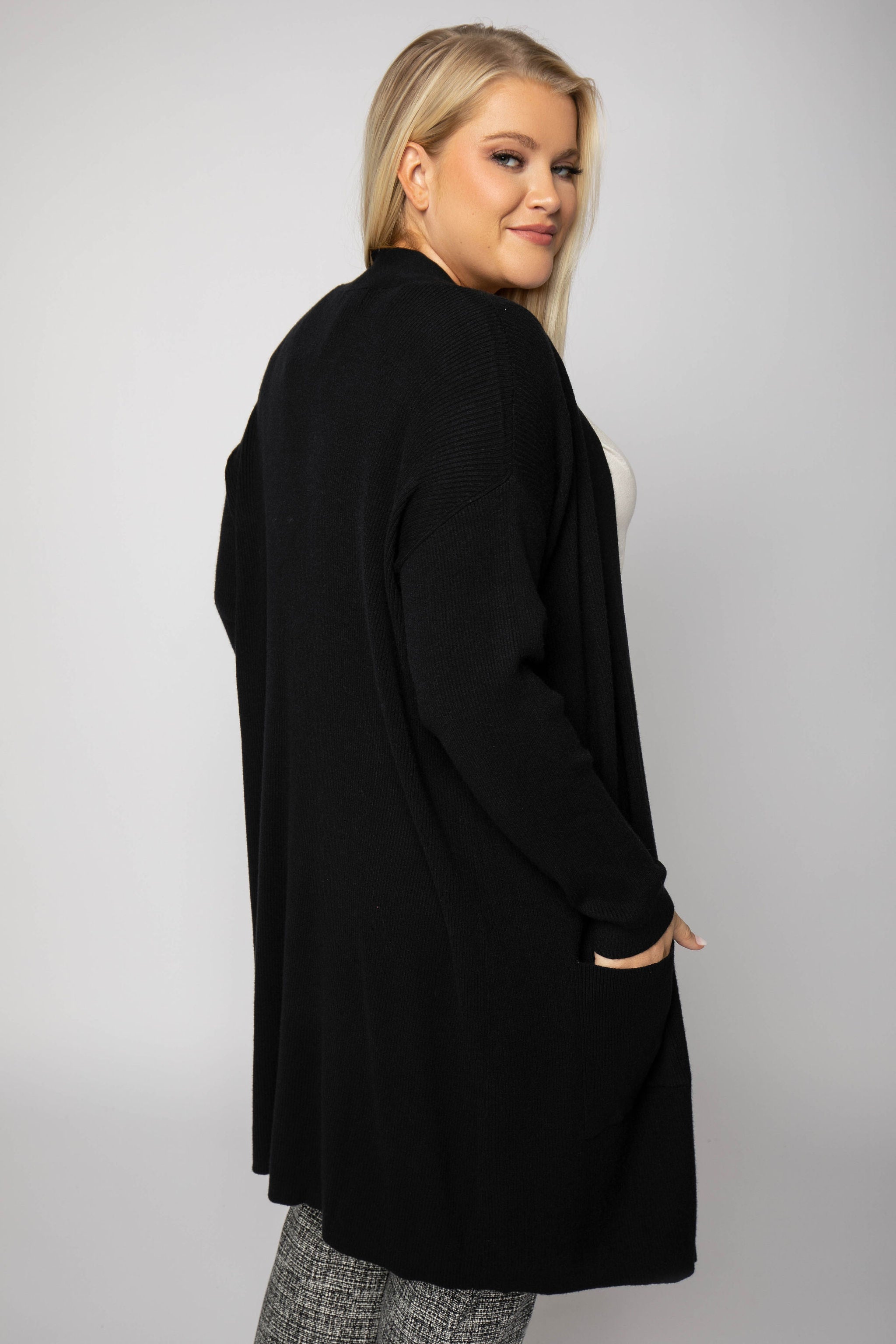 OPEN FRONT CARDIGAN SWEATER plus-size - AMOUR781
