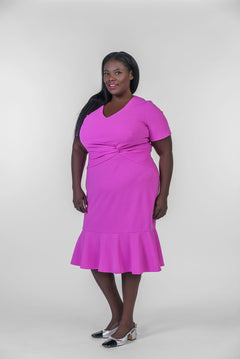 HALIE MIDI WITH FLOUNCE plus-size - AMOUR781