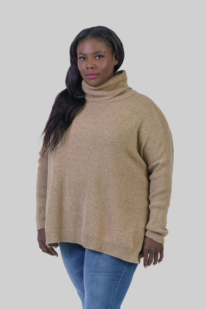 CLARA LOOSE FITTING TURTLENECK SWEATER IN WOOL AND CASHMERE - AMOUR781