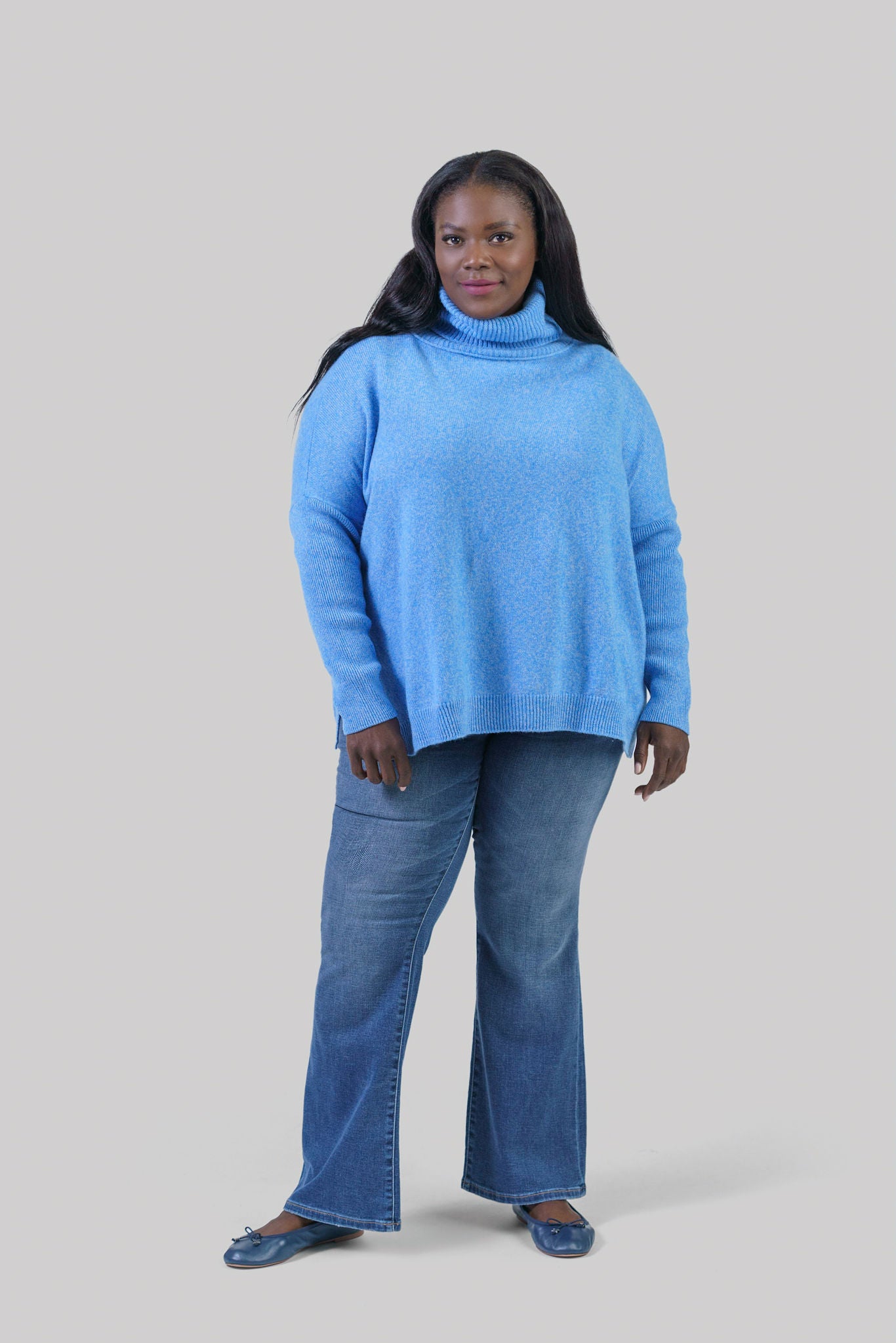 CLARA LOOSE FITTING TURTLENECK SWEATER IN WOOL AND CASHMERE plus-size - AMOUR781