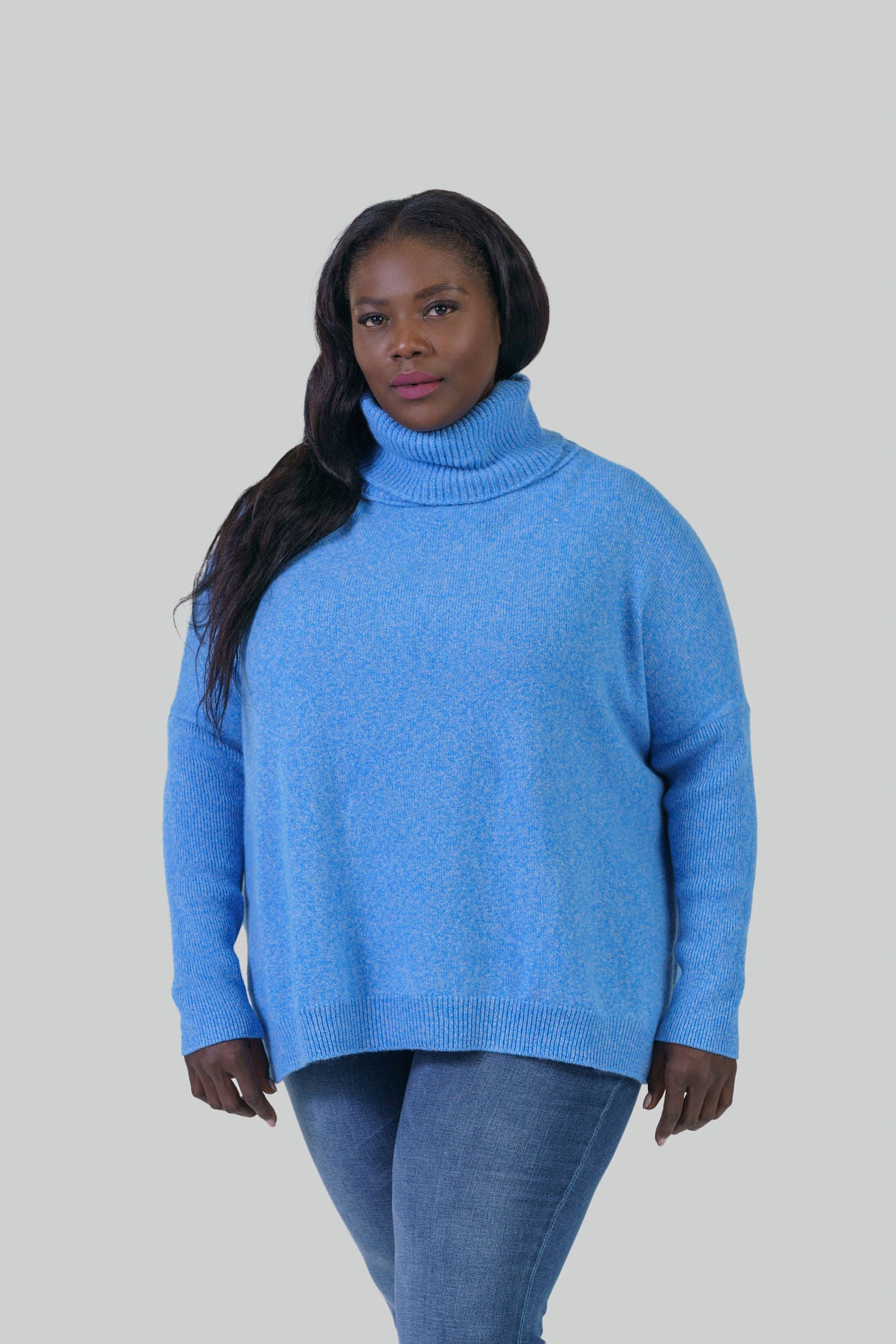 CLARA LOOSE FITTING TURTLENECK SWEATER IN WOOL AND CASHMERE plus-size - AMOUR781